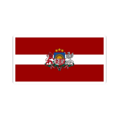 Flag of Latvia with coat of arms (Latvia) STICKER Vinyl Kiss-Cut Decal 2 Inch White - The Sticker Space