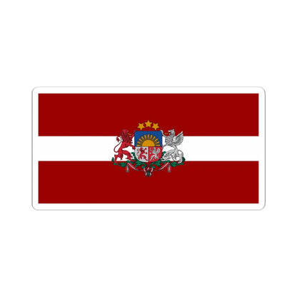 Flag of Latvia with coat of arms (Latvia) STICKER Vinyl Kiss-Cut Decal 3 Inch White - The Sticker Space