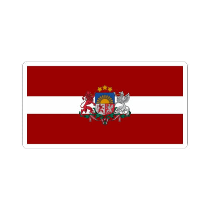 Flag of Latvia with coat of arms (Latvia) STICKER Vinyl Kiss-Cut Decal 4 Inch White - The Sticker Space