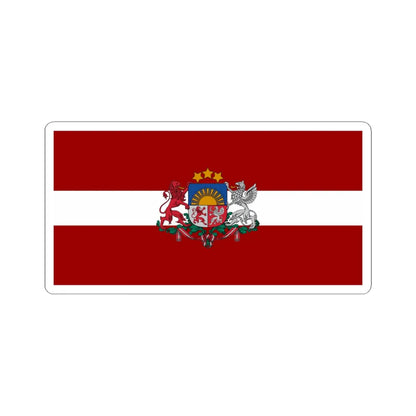 Flag of Latvia with coat of arms (Latvia) STICKER Vinyl Kiss-Cut Decal 6 Inch White - The Sticker Space