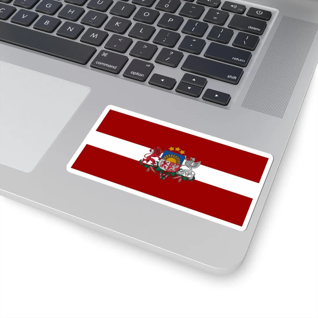 Flag of Latvia with coat of arms (Latvia) STICKER Vinyl Kiss-Cut Decal - The Sticker Space