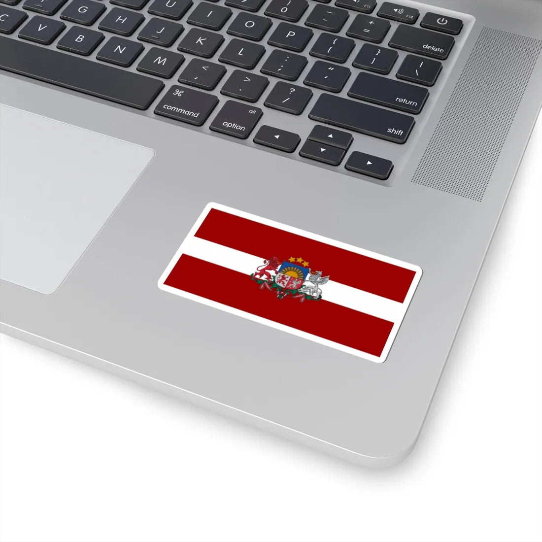 Flag of Latvia with coat of arms (Latvia) STICKER Vinyl Kiss-Cut Decal - The Sticker Space