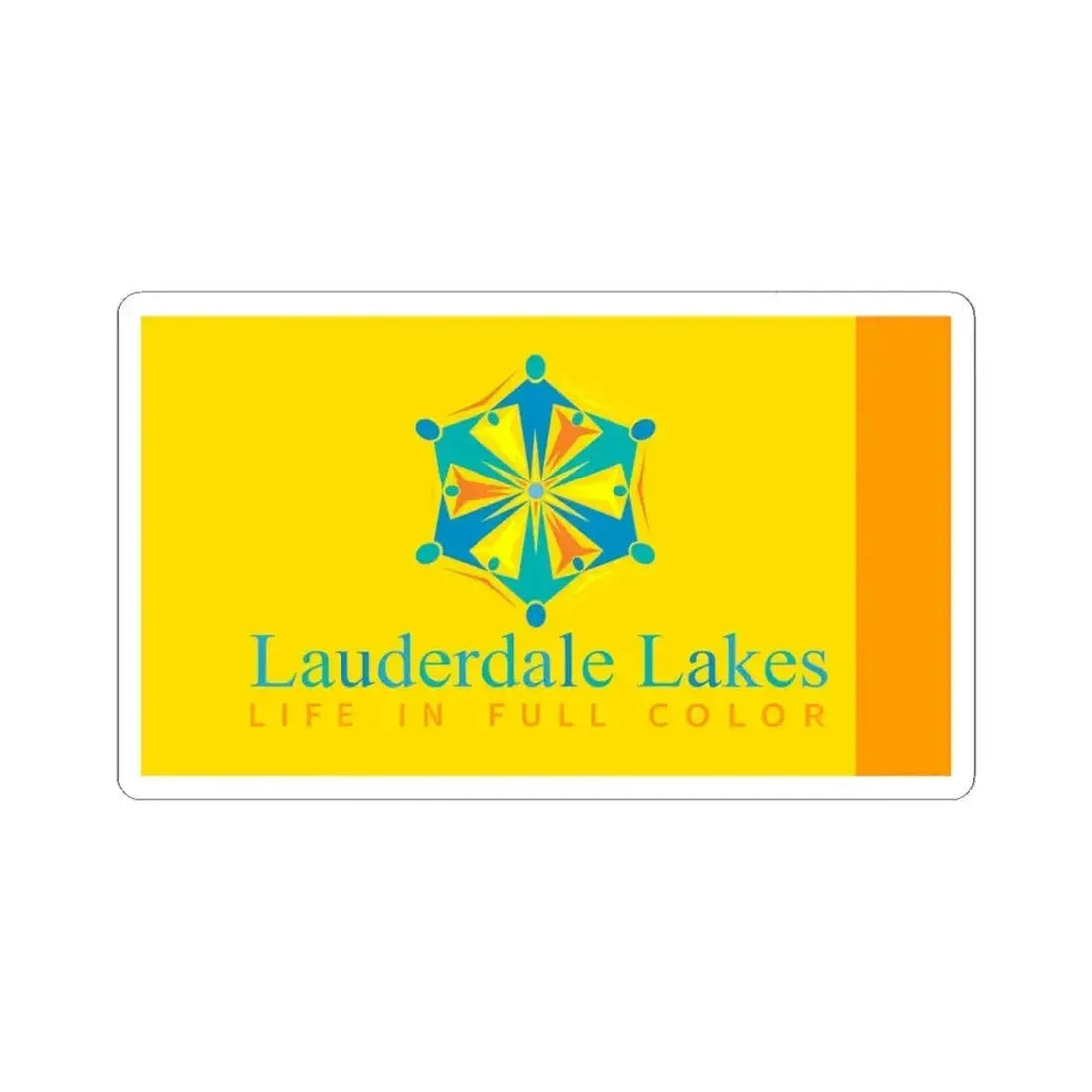Flag of Lauderdale Lakes Florida (United States) STICKER Vinyl Kiss-Cut Decal 6 Inch White - The Sticker Space