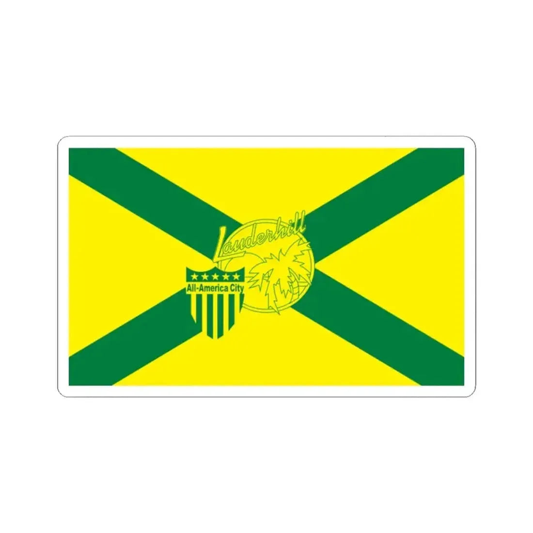 Flag of Lauderhill Florida (United States) STICKER Vinyl Kiss-Cut Decal 2 Inch White - The Sticker Space