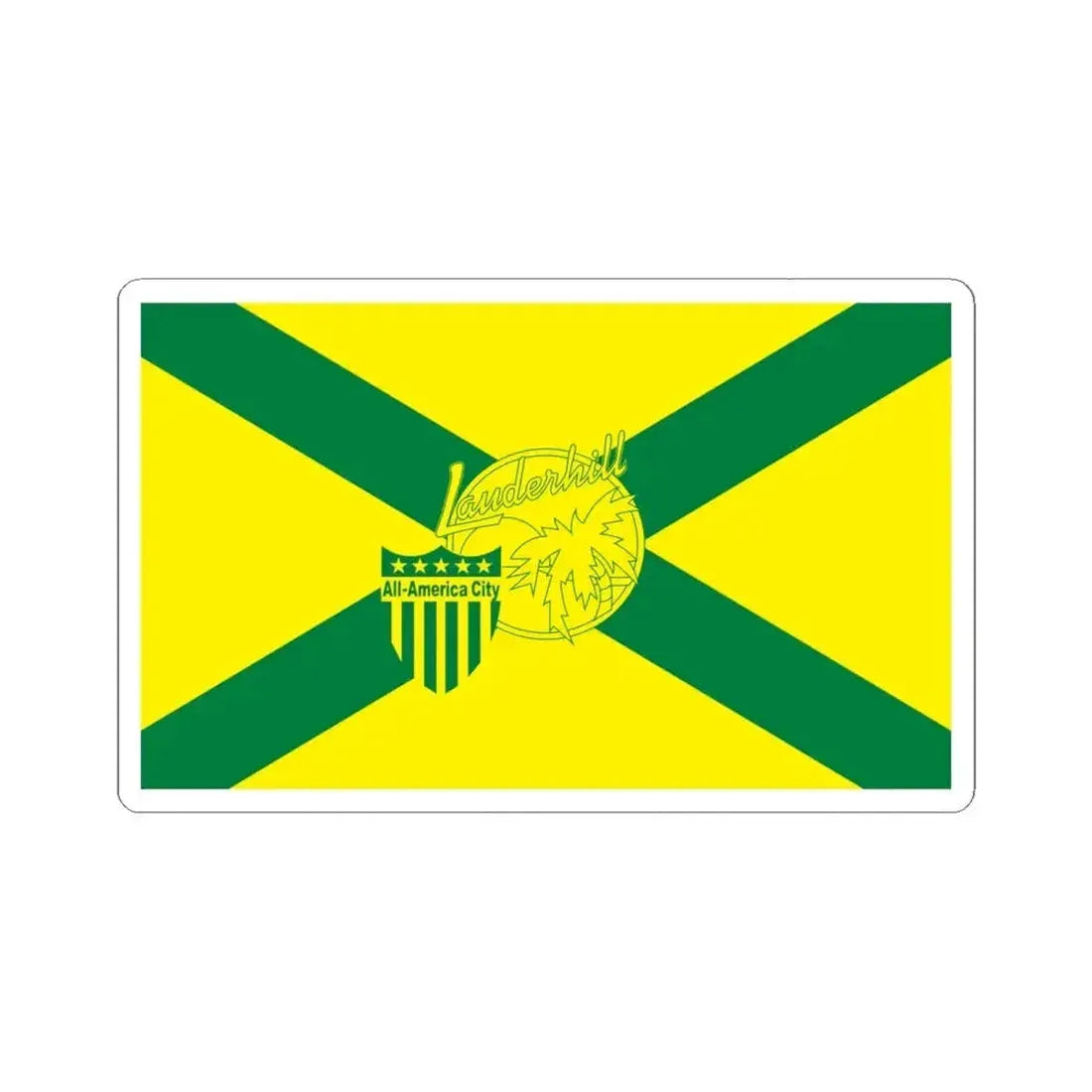 Flag of Lauderhill Florida (United States) STICKER Vinyl Kiss-Cut Decal 6 Inch White - The Sticker Space