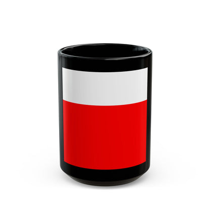 Flag of Lausanne Switzerland - Black Coffee Mug-15oz-The Sticker Space