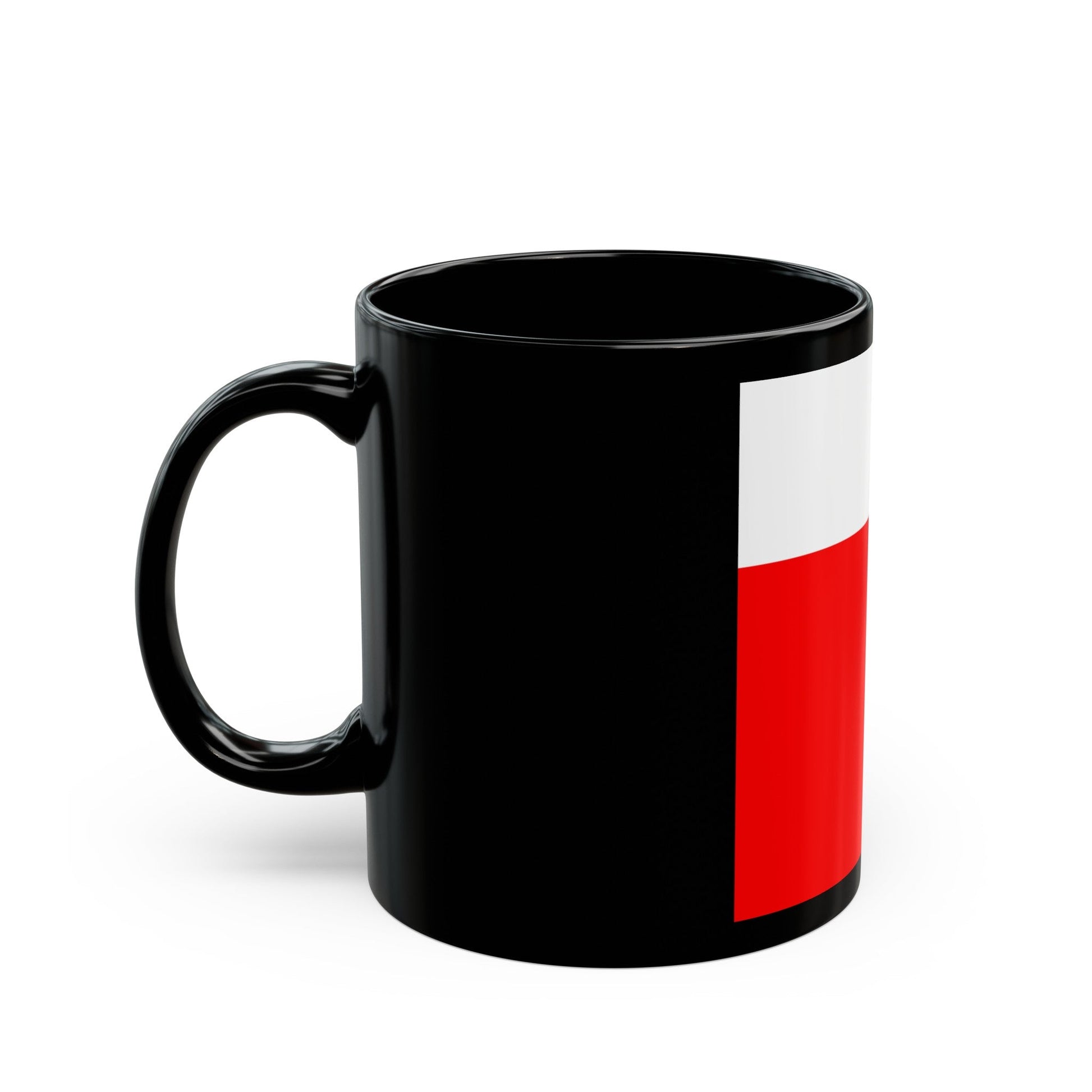 Flag of Lausanne Switzerland - Black Coffee Mug-The Sticker Space