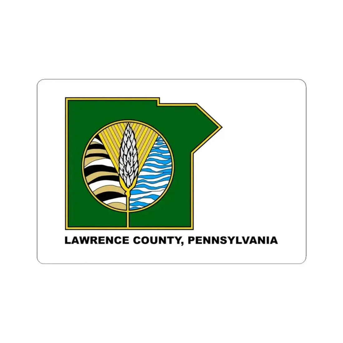 Flag of Lawrence County Pennsylvania (United States) STICKER Vinyl Kiss-Cut Decal 4 Inch White - The Sticker Space