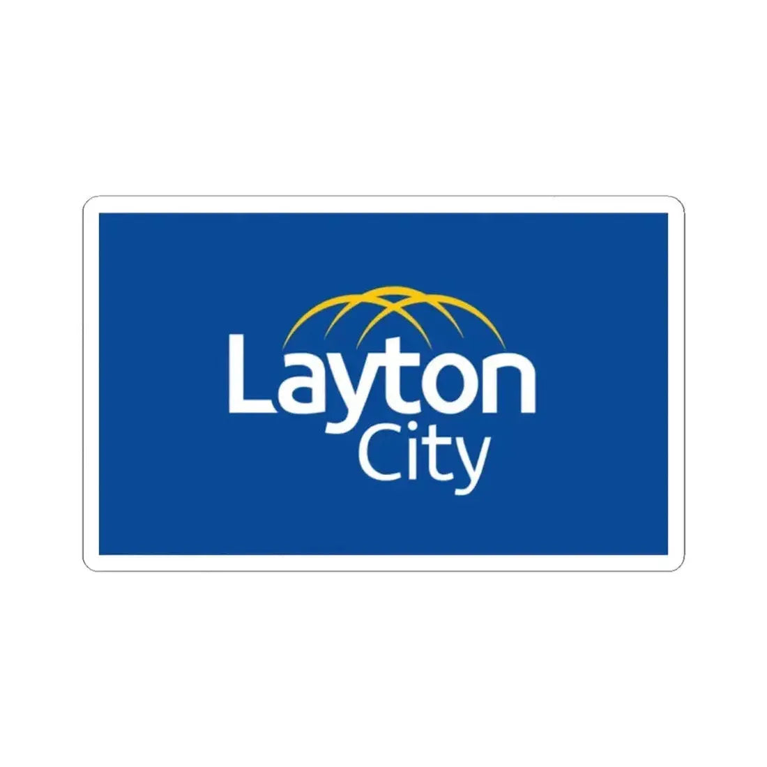 Flag of Layton Utah (United States) STICKER Vinyl Kiss-Cut Decal 2 Inch White - The Sticker Space