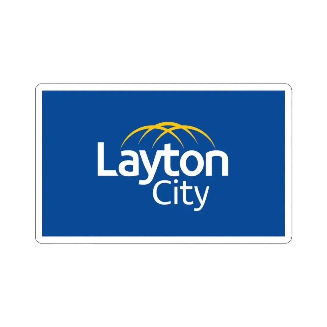 Flag of Layton Utah (United States) STICKER Vinyl Kiss-Cut Decal 4 Inch White - The Sticker Space