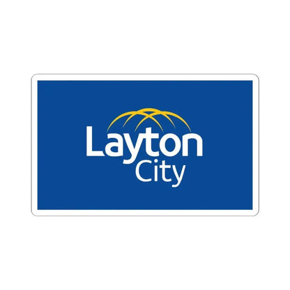 Flag of Layton Utah (United States) STICKER Vinyl Kiss-Cut Decal 6 Inch White - The Sticker Space