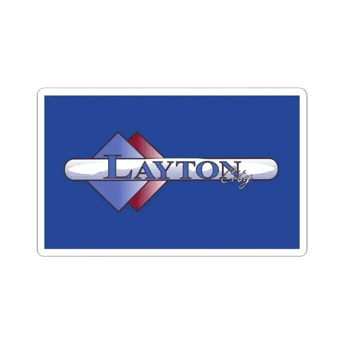 Flag of Layton Utah Until 2015 (United States) STICKER Vinyl Kiss-Cut Decal 2 Inch White - The Sticker Space