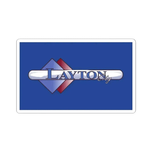 Flag of Layton Utah Until 2015 (United States) STICKER Vinyl Kiss-Cut Decal 2 Inch White - The Sticker Space