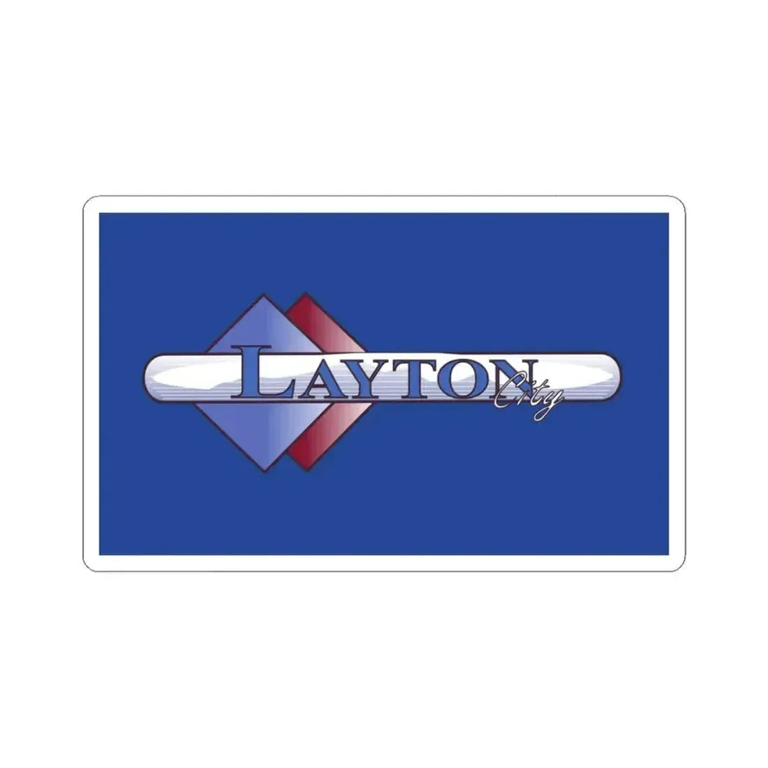 Flag of Layton Utah Until 2015 (United States) STICKER Vinyl Kiss-Cut Decal 3 Inch White - The Sticker Space