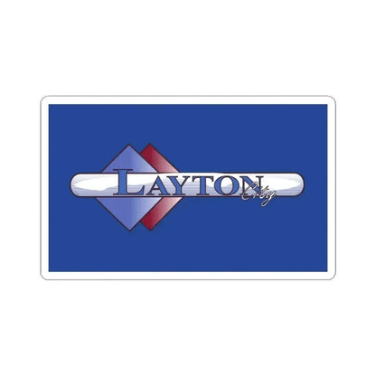 Flag of Layton Utah Until 2015 (United States) STICKER Vinyl Kiss-Cut Decal 3 Inch White - The Sticker Space