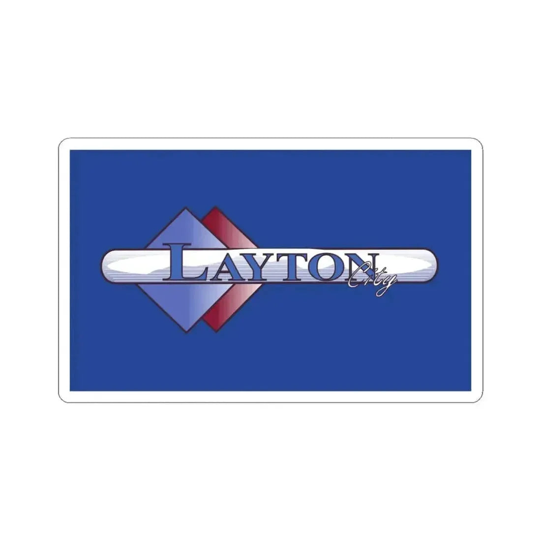 Flag of Layton Utah Until 2015 (United States) STICKER Vinyl Kiss-Cut Decal 4 Inch White - The Sticker Space