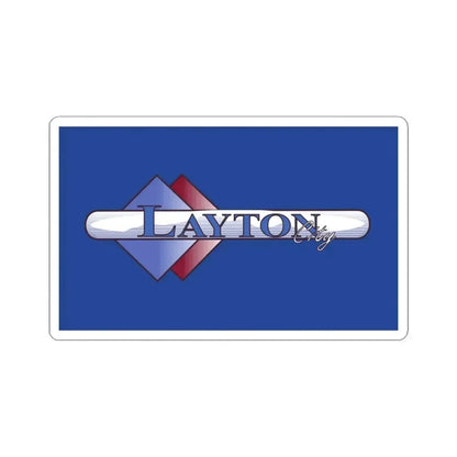 Flag of Layton Utah Until 2015 (United States) STICKER Vinyl Kiss-Cut Decal 4 Inch White - The Sticker Space