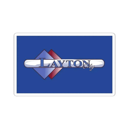 Flag of Layton Utah Until 2015 (United States) STICKER Vinyl Kiss-Cut Decal 6 Inch White - The Sticker Space