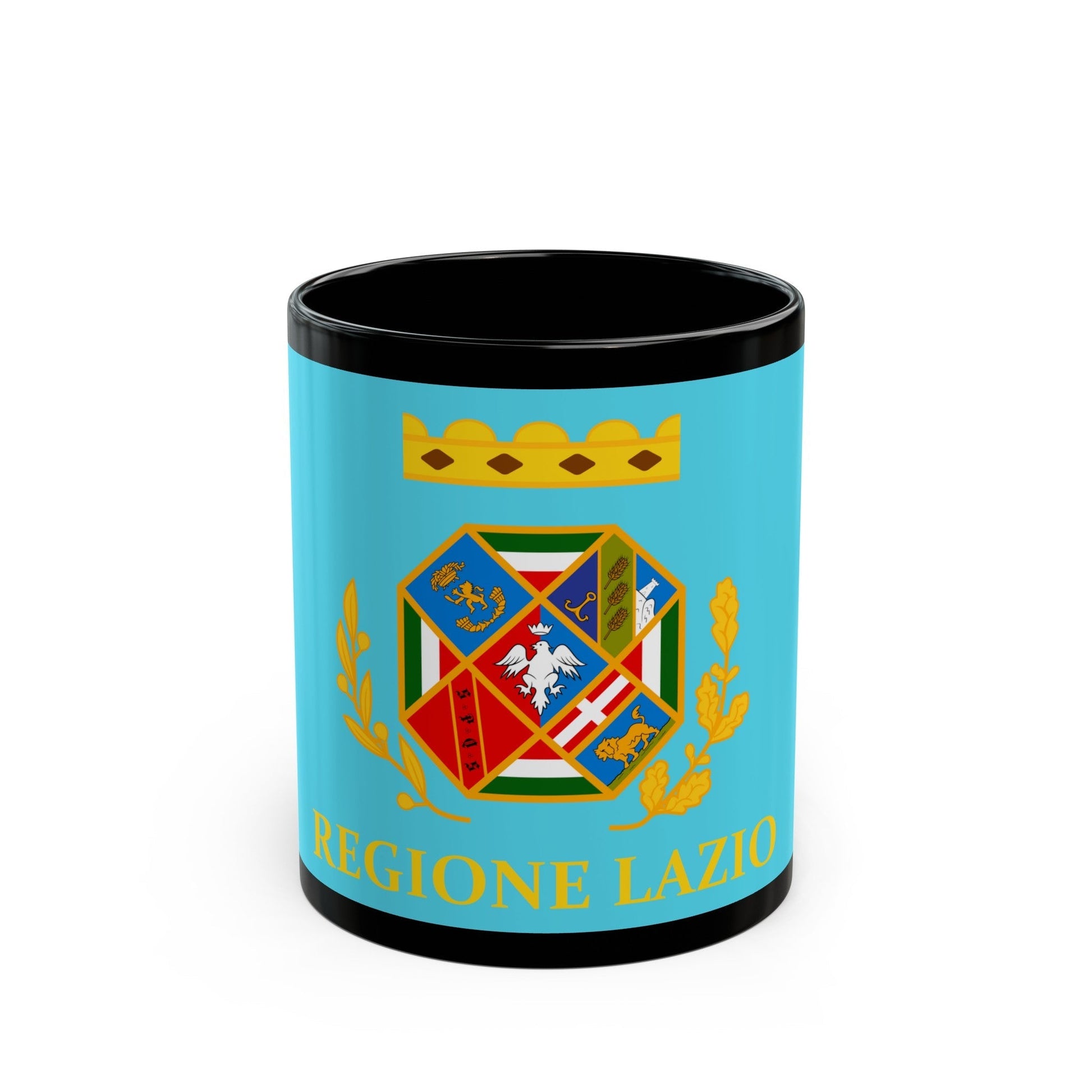 Flag of Lazio Italy - Black Coffee Mug-11oz-The Sticker Space