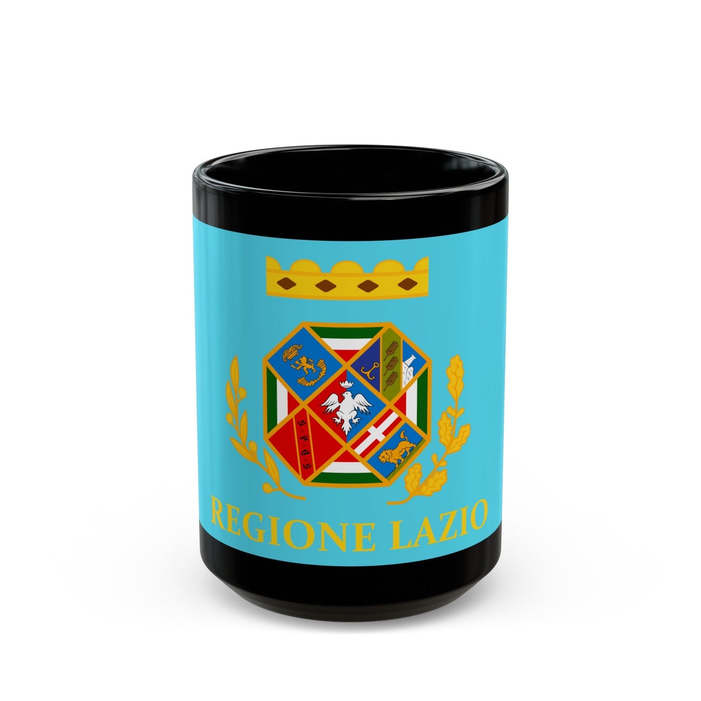 Flag of Lazio Italy - Black Coffee Mug-15oz-The Sticker Space