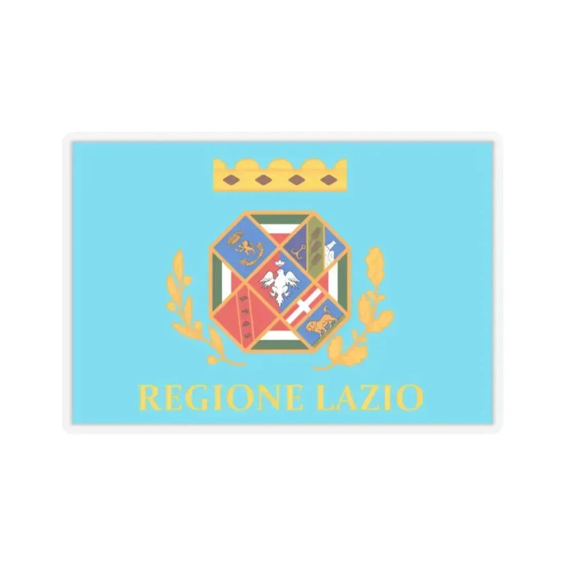 Flag of Lazio Italy - STICKER Vinyl Kiss-Cut Decal 2 Inch Transparent - The Sticker Space