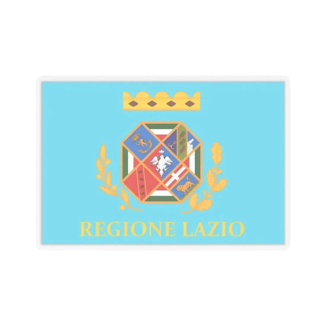 Flag of Lazio Italy - STICKER Vinyl Kiss-Cut Decal 4 Inch Transparent - The Sticker Space