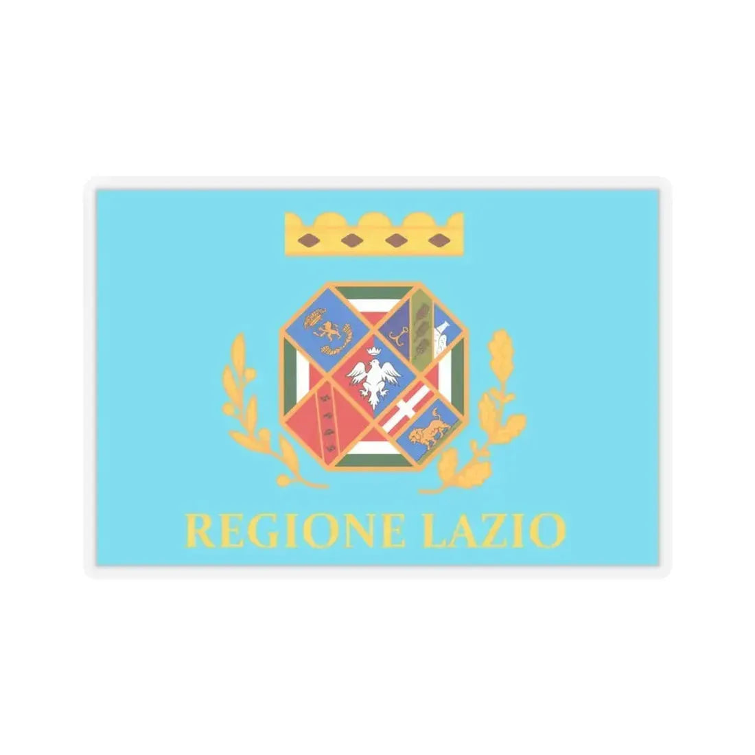 Flag of Lazio Italy - STICKER Vinyl Kiss-Cut Decal 6 Inch Transparent - The Sticker Space