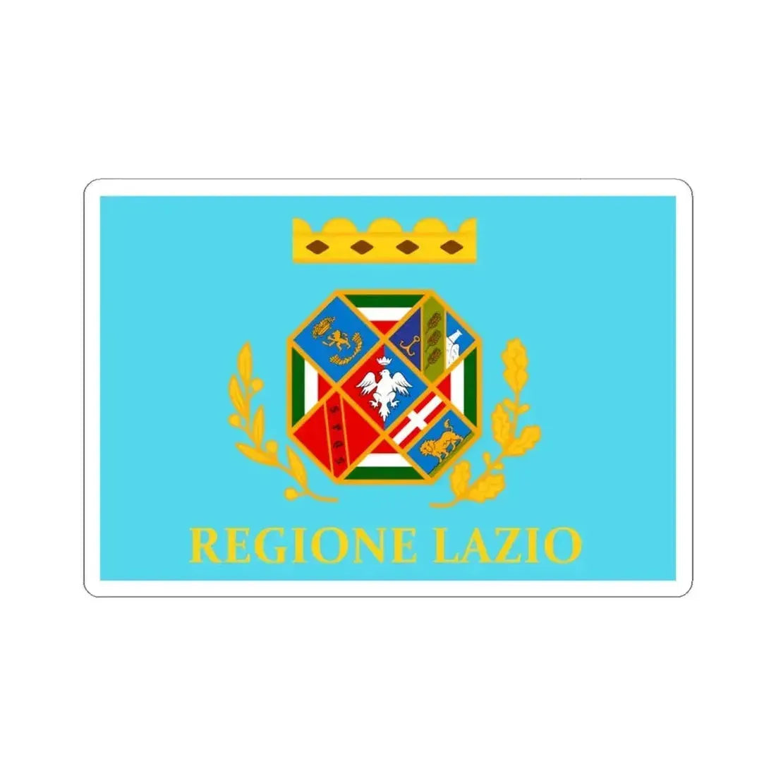 Flag of Lazio Italy - STICKER Vinyl Kiss-Cut Decal 6 Inch White - The Sticker Space
