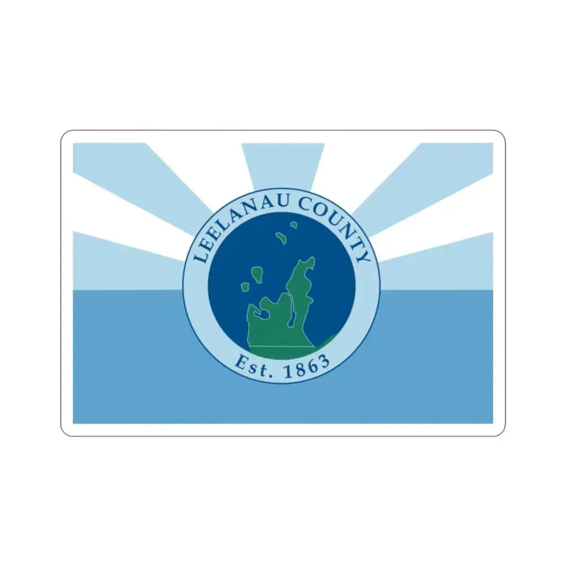 Flag of Leelanau County Michigan STICKER Vinyl Die-Cut Decal 2 Inch - The Sticker Space