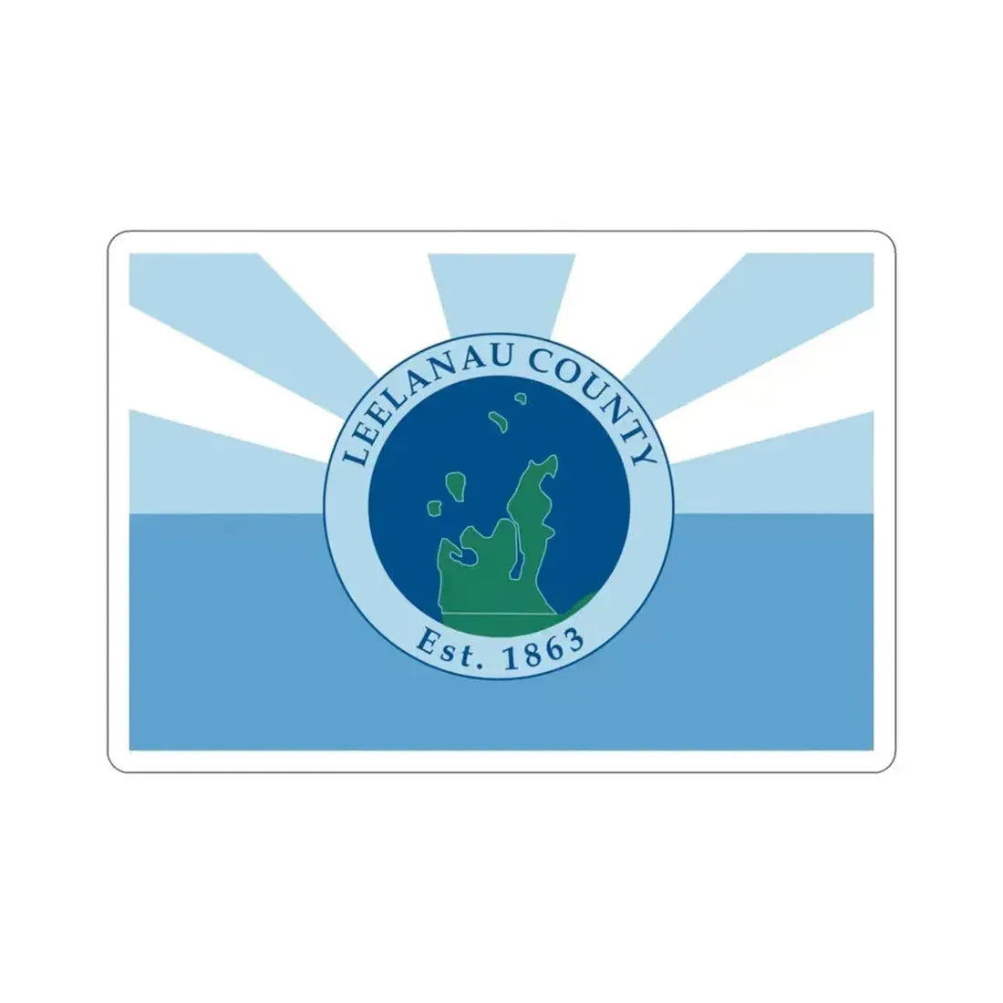 Flag of Leelanau County Michigan STICKER Vinyl Die-Cut Decal 3 Inch - The Sticker Space