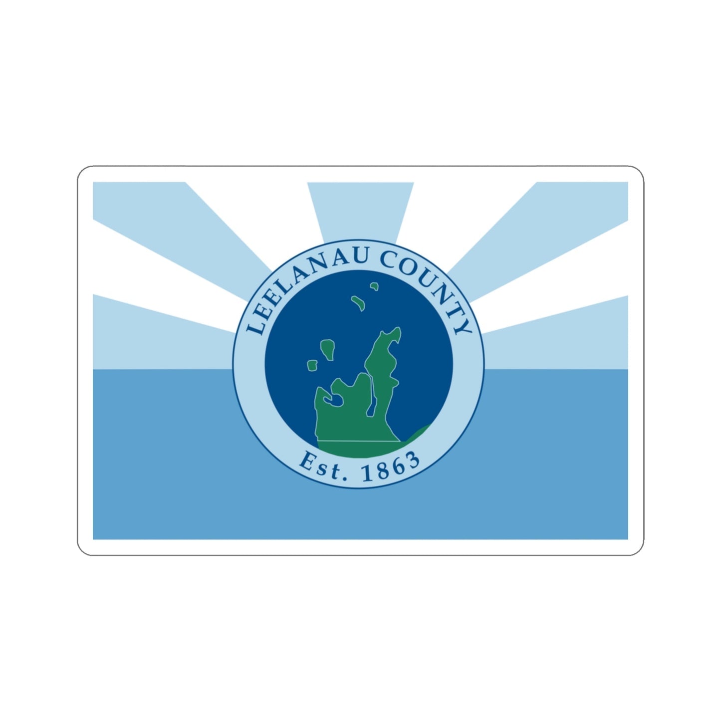 Flag of Leelanau County Michigan STICKER Vinyl Die-Cut Decal-3 Inch-The Sticker Space