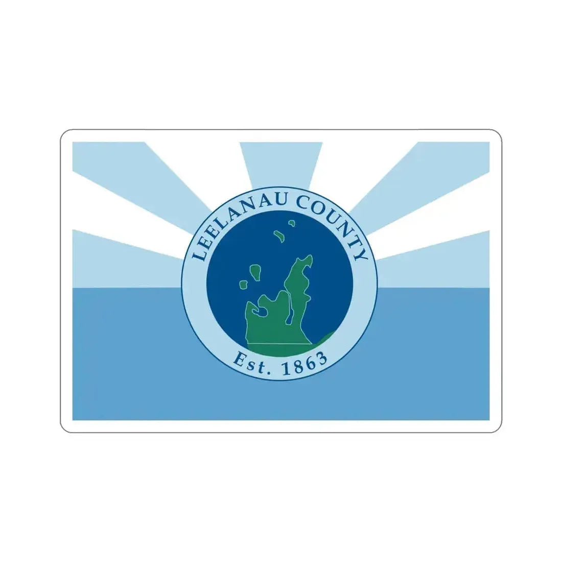 Flag of Leelanau County Michigan STICKER Vinyl Die-Cut Decal 5 Inch - The Sticker Space
