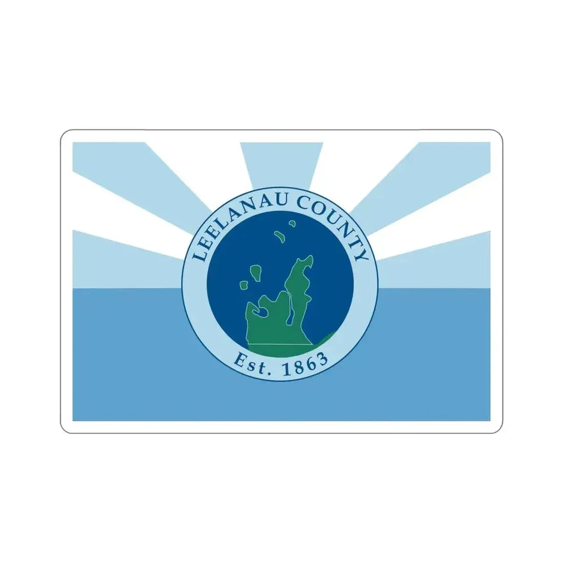 Flag of Leelanau County Michigan STICKER Vinyl Die-Cut Decal - The Sticker Space
