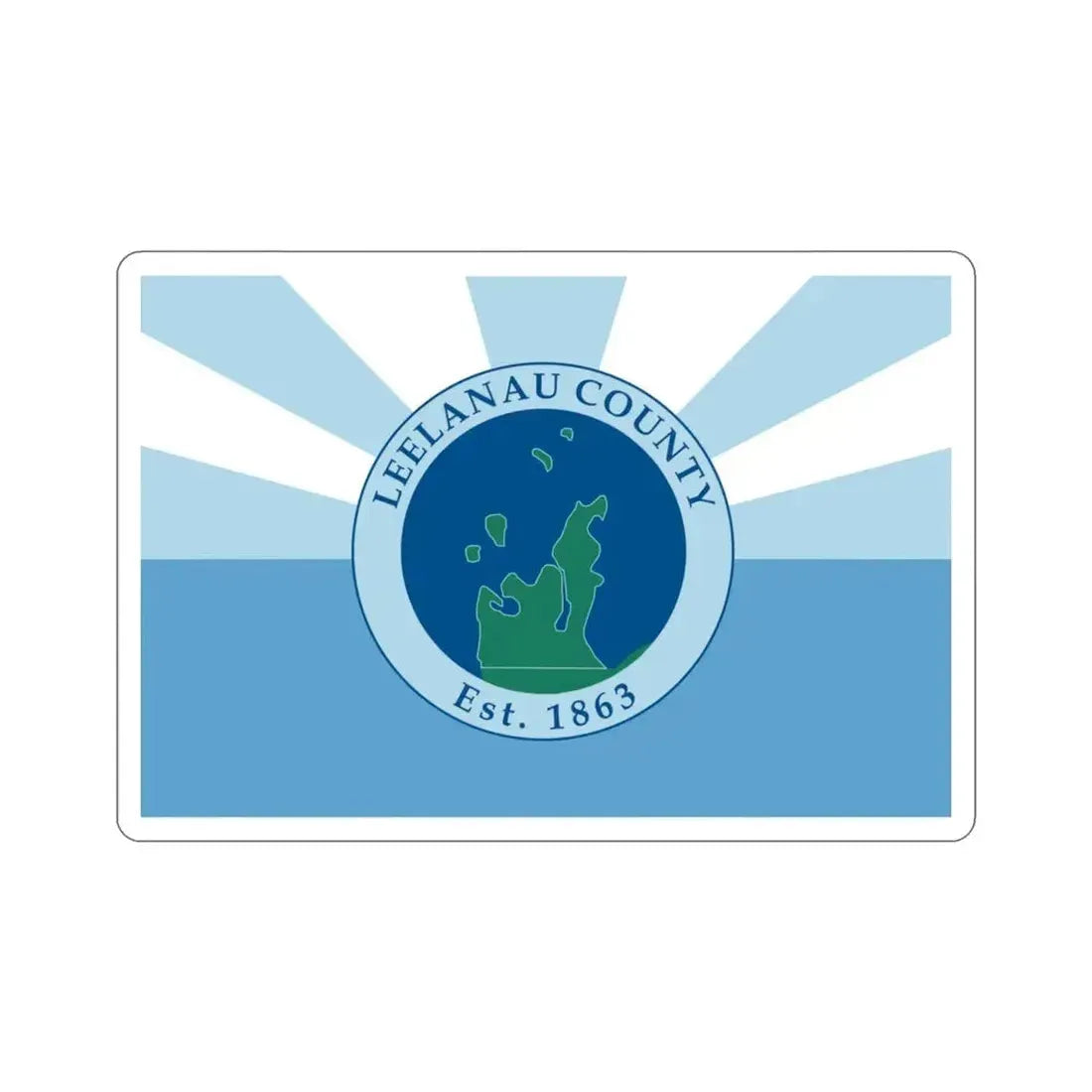 Flag of Leelanau County Michigan STICKER Vinyl Die-Cut Decal - The Sticker Space