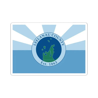 Flag of Leelanau County Michigan (United States) STICKER Vinyl Kiss-Cut Decal 2 Inch White - The Sticker Space
