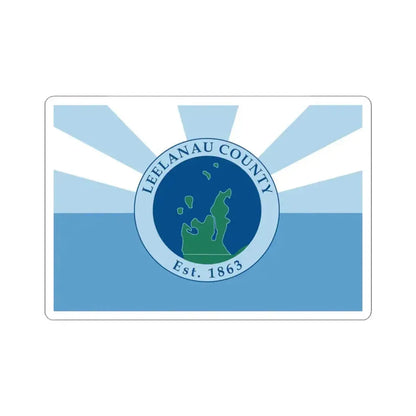 Flag of Leelanau County Michigan (United States) STICKER Vinyl Kiss-Cut Decal 3 Inch White - The Sticker Space