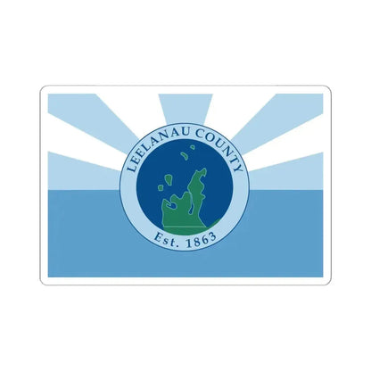 Flag of Leelanau County Michigan (United States) STICKER Vinyl Kiss-Cut Decal 6 Inch White - The Sticker Space