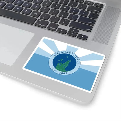 Flag of Leelanau County Michigan (United States) STICKER Vinyl Kiss-Cut Decal - The Sticker Space