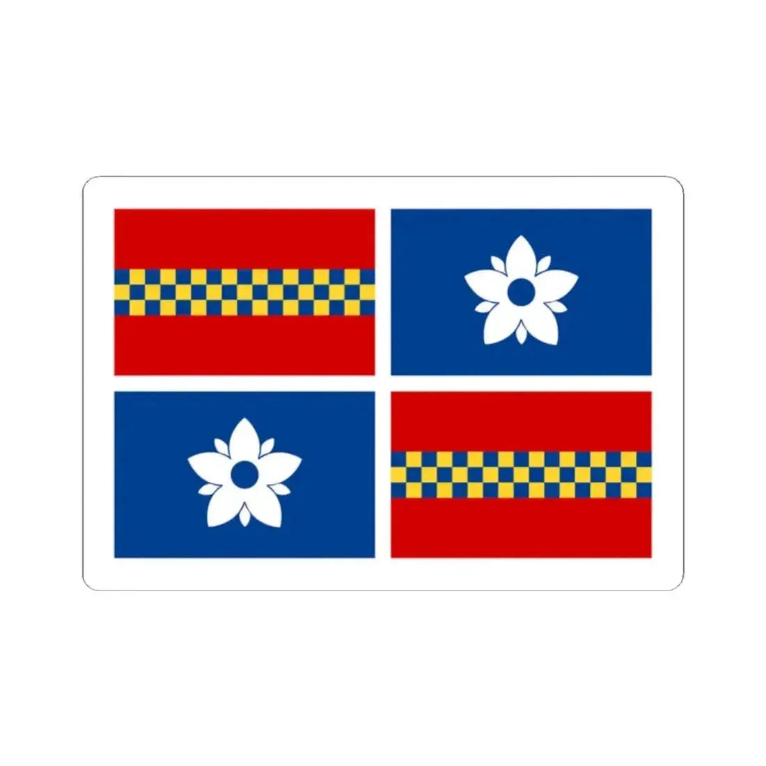 Flag of Leesburg Virginia (United States) STICKER Vinyl Kiss-Cut Decal 2 Inch White - The Sticker Space