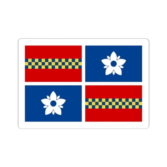 Flag of Leesburg Virginia (United States) STICKER Vinyl Kiss-Cut Decal 2 Inch White - The Sticker Space