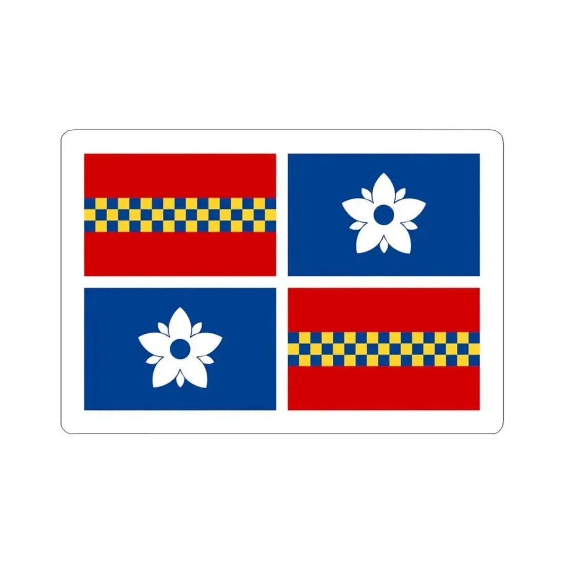 Flag of Leesburg Virginia (United States) STICKER Vinyl Kiss-Cut Decal 3 Inch White - The Sticker Space