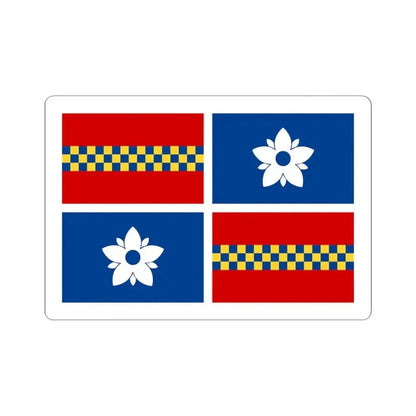 Flag of Leesburg Virginia (United States) STICKER Vinyl Kiss-Cut Decal 4 Inch White - The Sticker Space