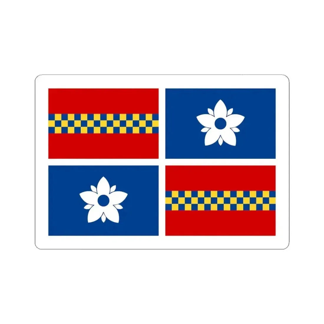 Flag of Leesburg Virginia (United States) STICKER Vinyl Kiss-Cut Decal 6 Inch White - The Sticker Space