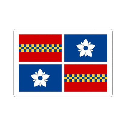 Flag of Leesburg Virginia (United States) STICKER Vinyl Kiss-Cut Decal 6 Inch White - The Sticker Space