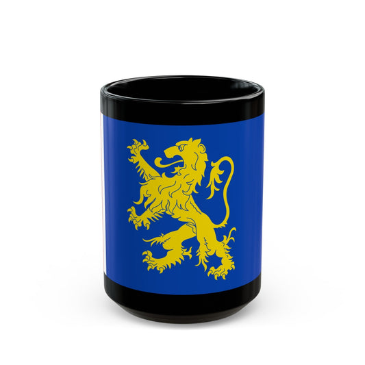 Flag of Leeuwarden the capital of the province of Friesland Netherlands - Black Coffee Mug-15oz-The Sticker Space