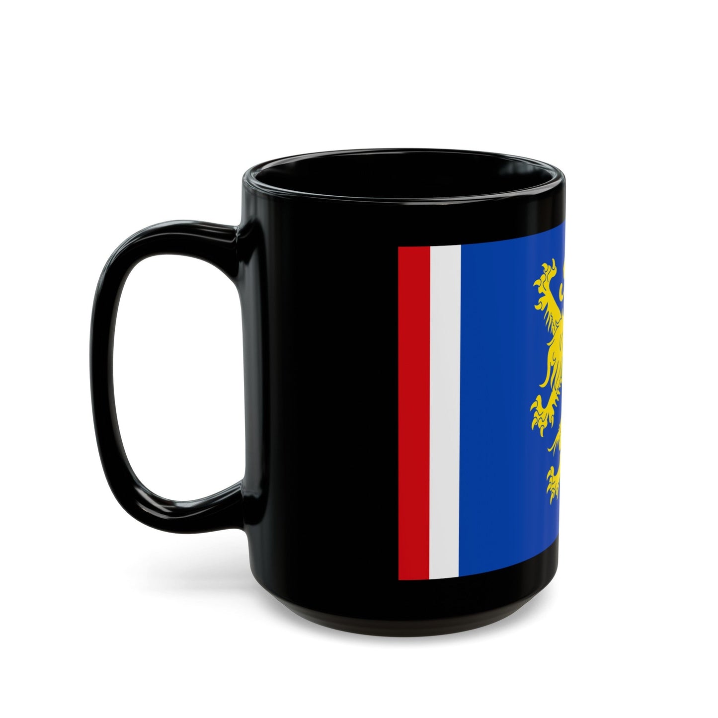 Flag of Leeuwarden the capital of the province of Friesland Netherlands - Black Coffee Mug-The Sticker Space