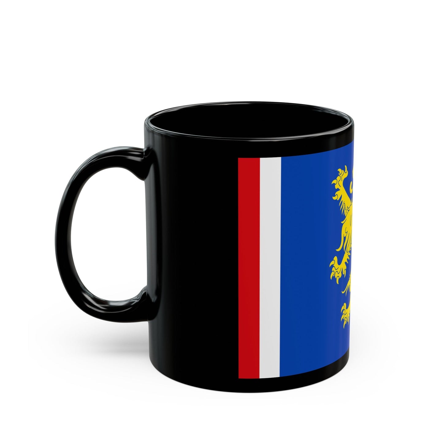 Flag of Leeuwarden the capital of the province of Friesland Netherlands - Black Coffee Mug-The Sticker Space