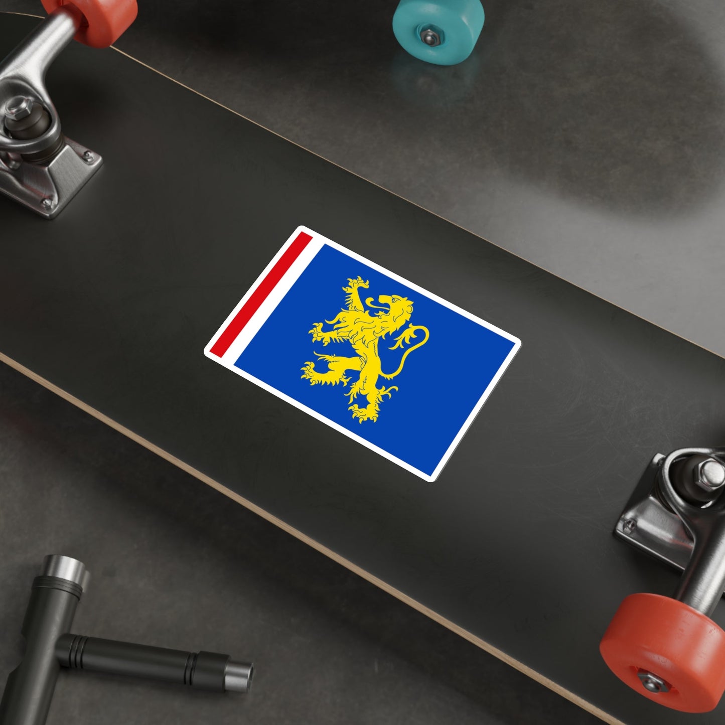 Flag of Leeuwarden the capital of the province of Friesland Netherlands STICKER Vinyl Die-Cut Decal-The Sticker Space