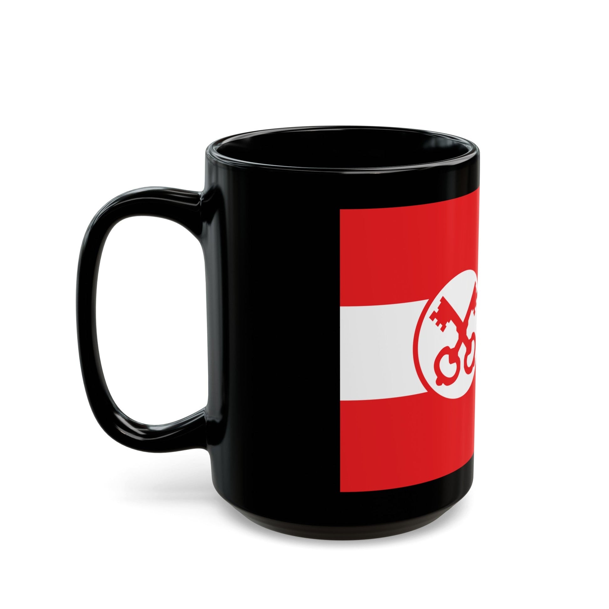 Flag of Leiden The Holland city of the oldest Dutch university Leiden University and Birthplace of Rembrandt Rembrandt Netherlands - Black Coffee Mug-The Sticker Space