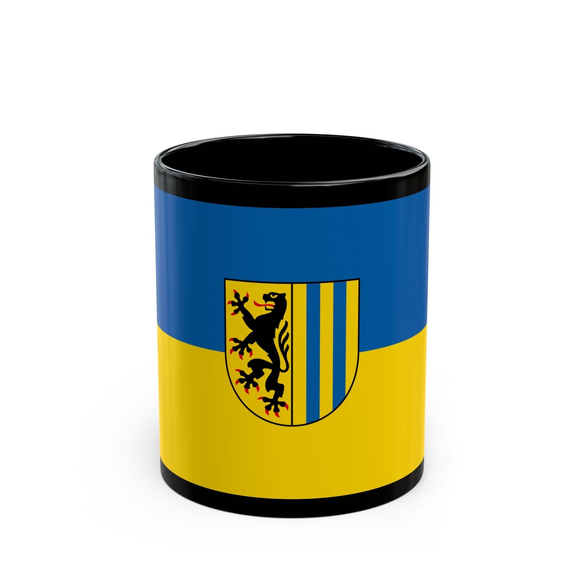 Flag of Leipzig 2 Germany - Black Coffee Mug-11oz-The Sticker Space